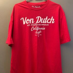 Von Dutch Large Logo Red T Shirt Men’s XXL